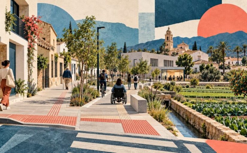 Murcia completa un itinerario peatonal en Santa Cruz con una acera accesible de 150.613 euros